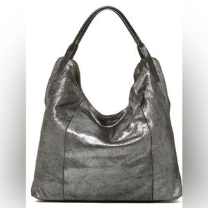Sondra Roberta Soft Suede Shimmer Metallic Tote Bag